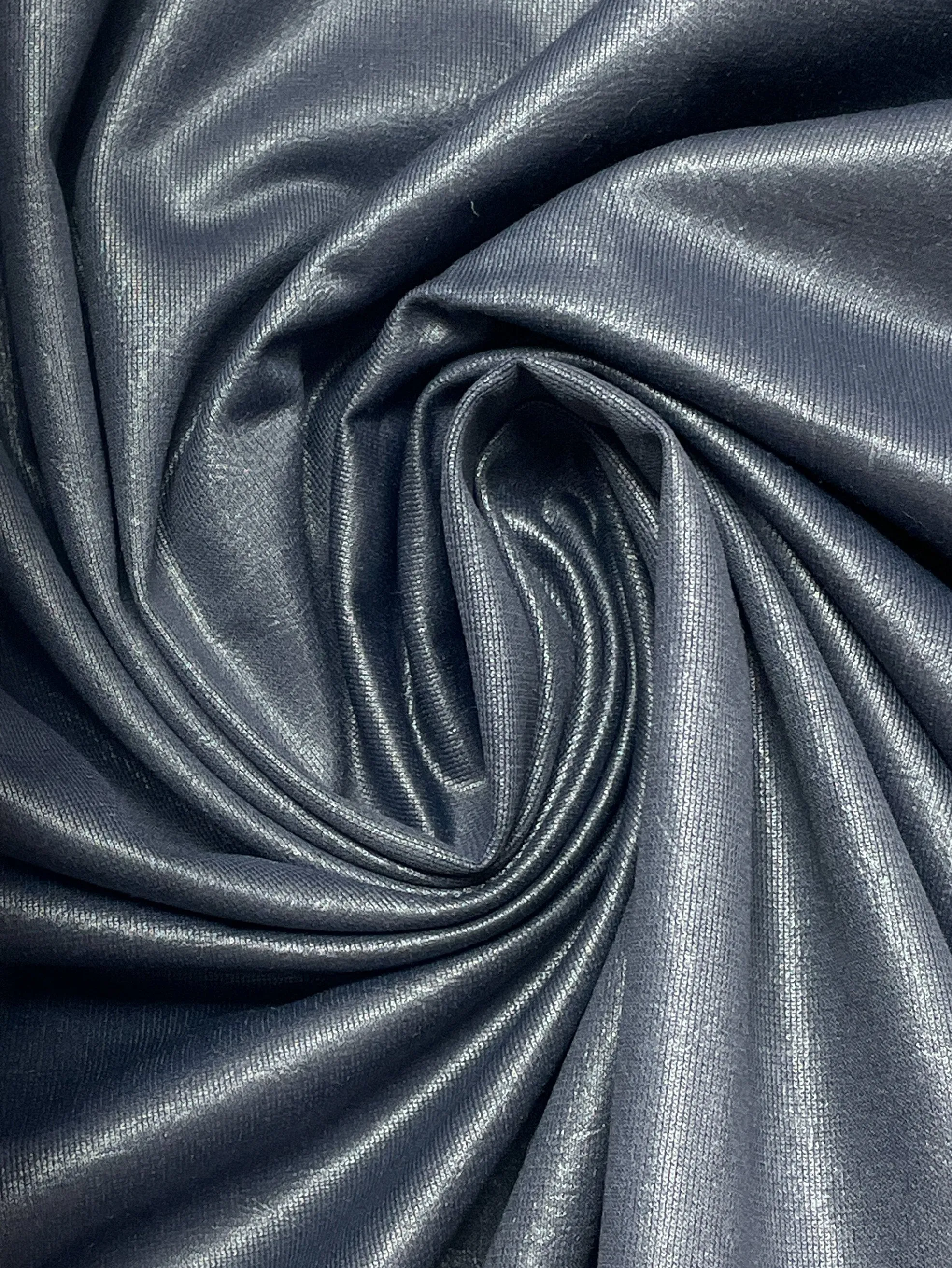 1 3/4 YD Synthetic Flannel-Backed Knit - Dark Gray