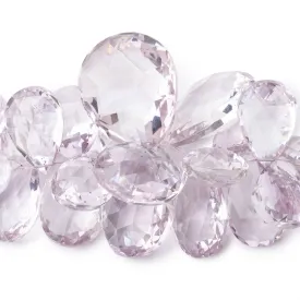10x6-28x23mm Pink Amethyst faceted pear beads 7 inch 38 pieces AAA