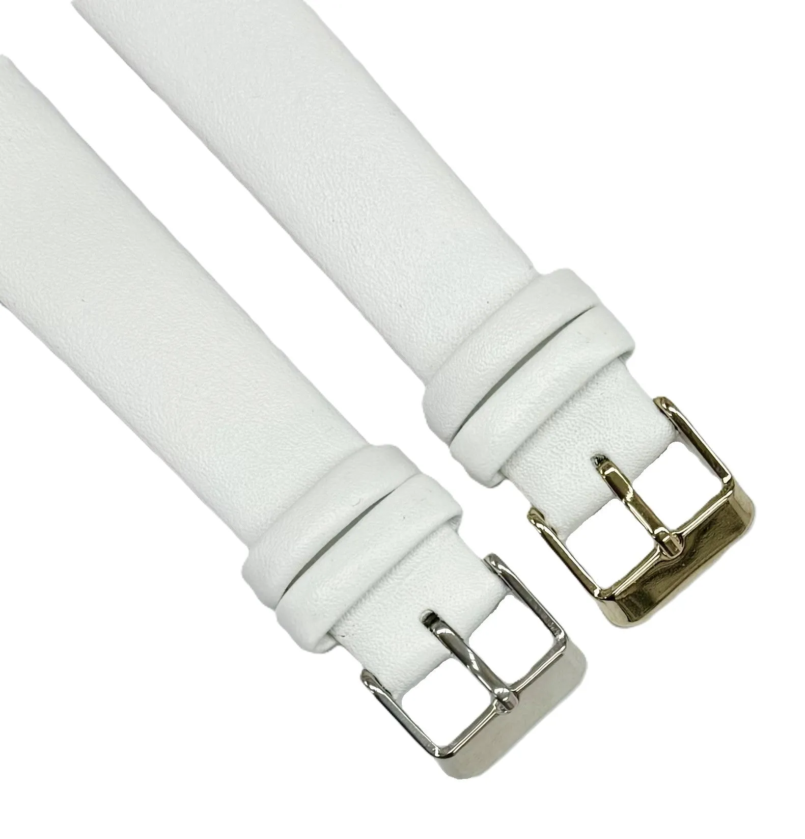 12 to 26mm Italian Genuine Leather Plain Classic White Watch Band with No Stitching