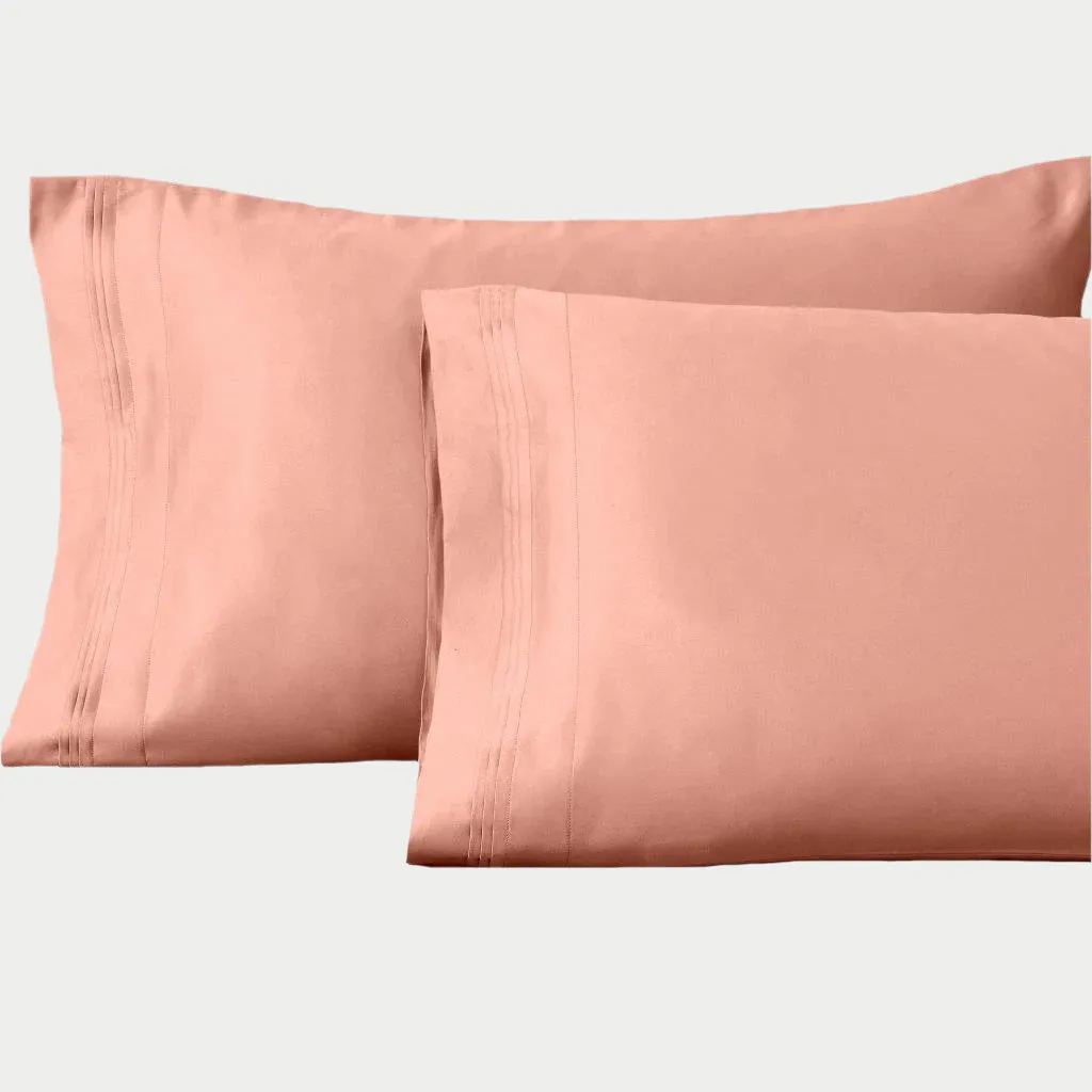 1500 Thread Count Egyptian Cotton 2 Piece Solid Pillowcase Set