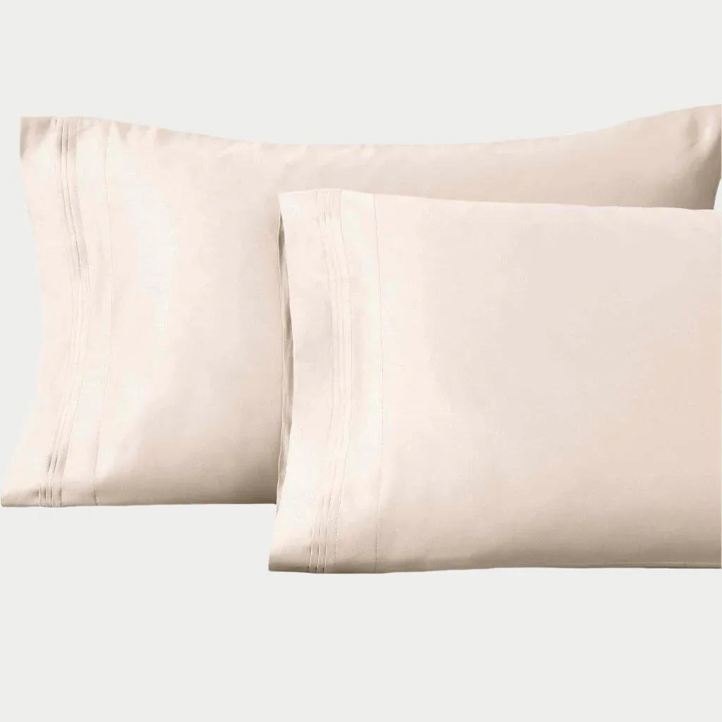 1500 Thread Count Egyptian Cotton 2 Piece Solid Pillowcase Set
