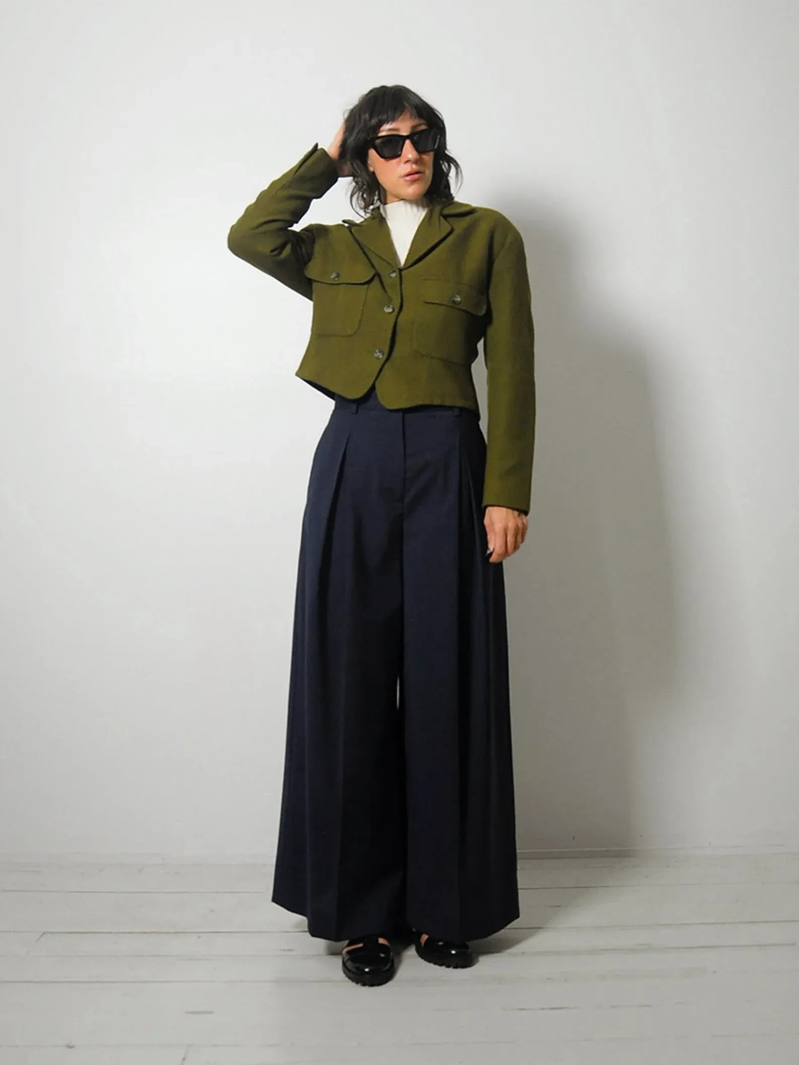 1980's Anne Klein Wool Cashmere Blazer