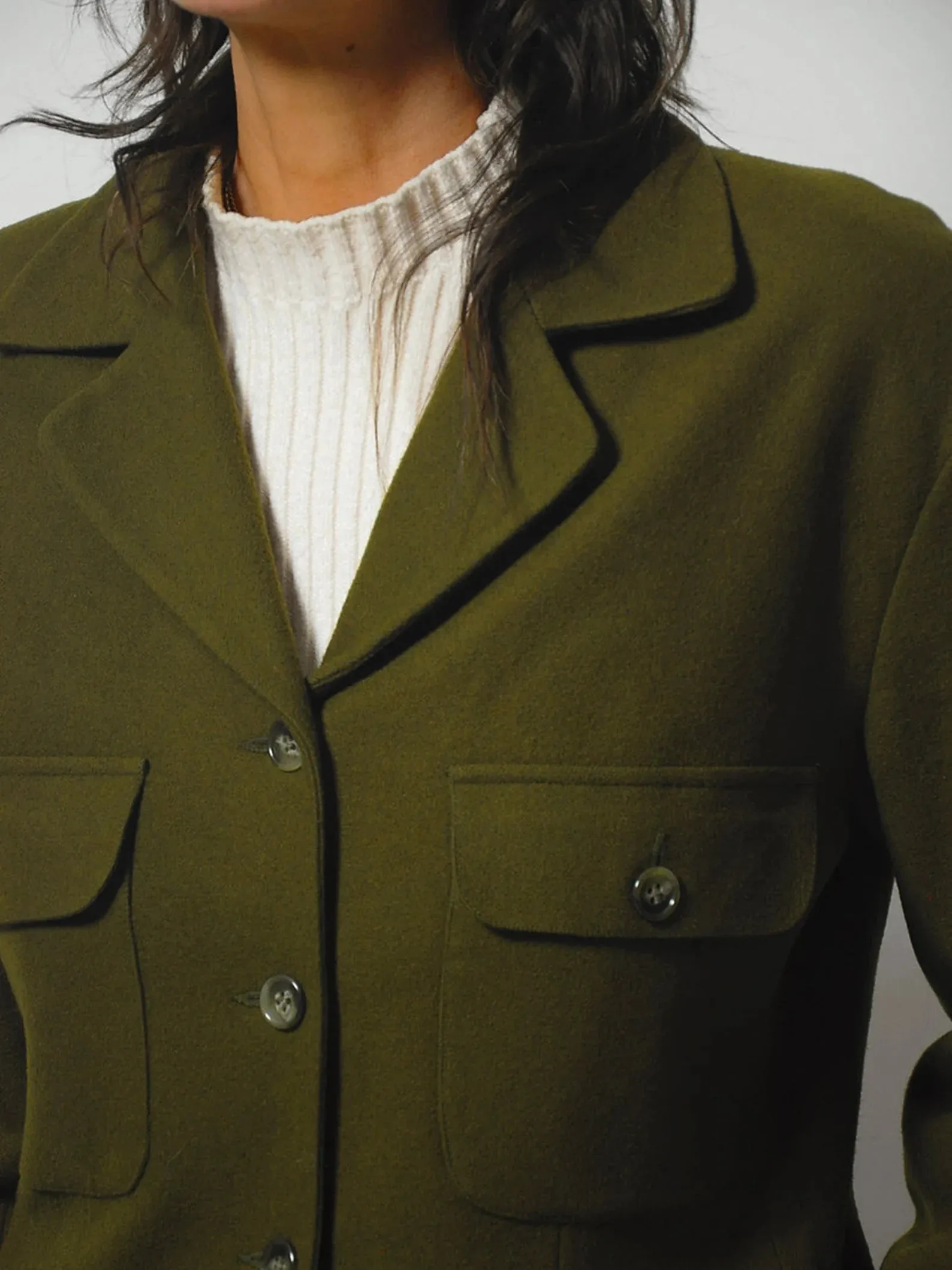 1980's Anne Klein Wool Cashmere Blazer