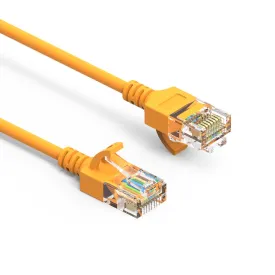 1Ft Cat6A UTP Slim Ethernet Network Booted Cable 28AWG Yellow