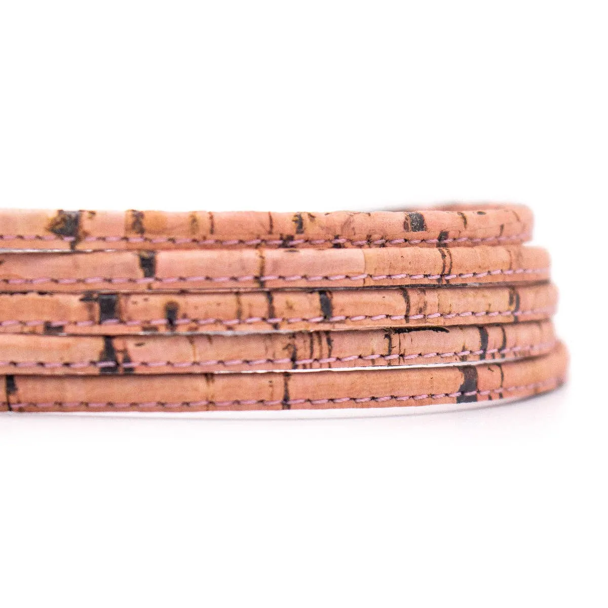 4mm Pink flat cork cord COR-434(10 meters)