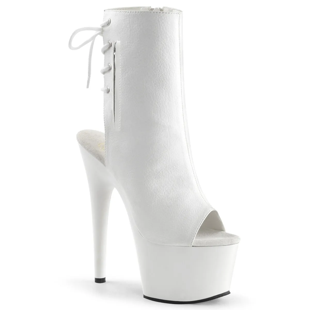 ADORE-1018 White Vegan Ankle High Exotic Dancer Boots