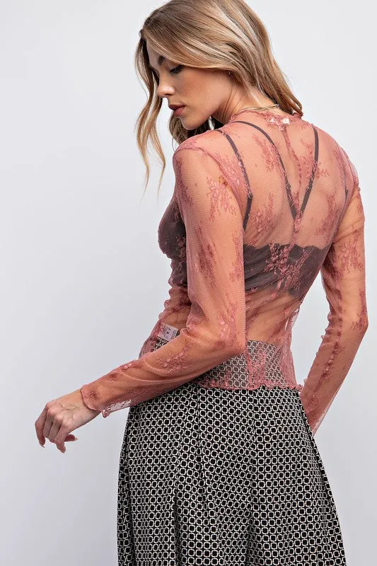 All Over Sheer Lace Top