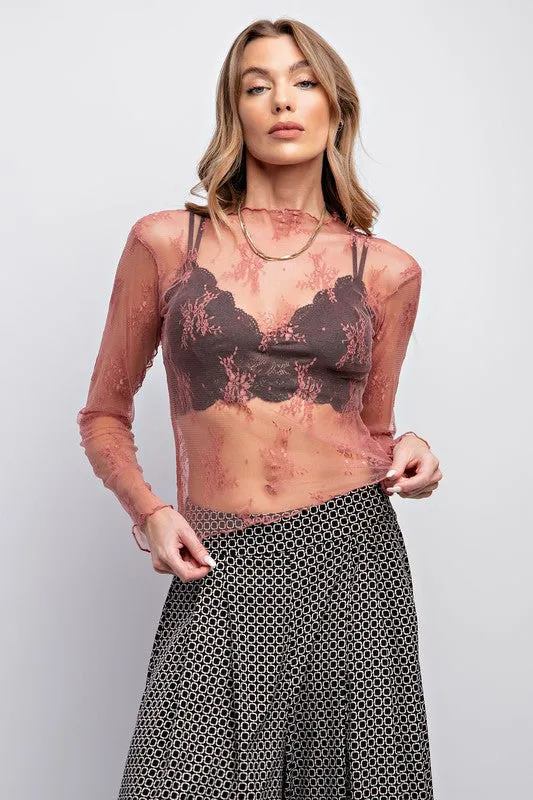 All Over Sheer Lace Top