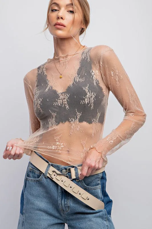All Over Sheer Lace Top