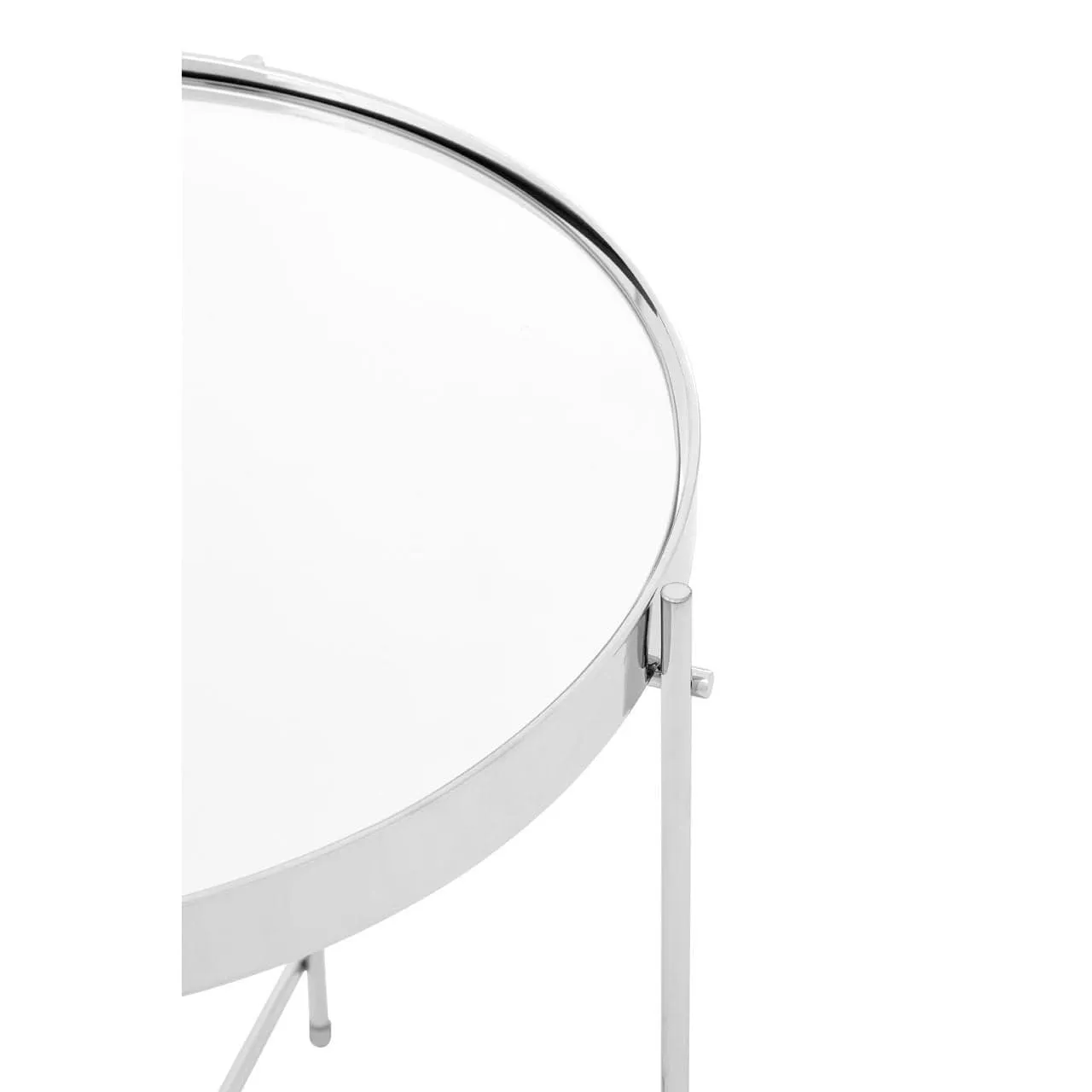 Allez Silver Mirror Low Side Table