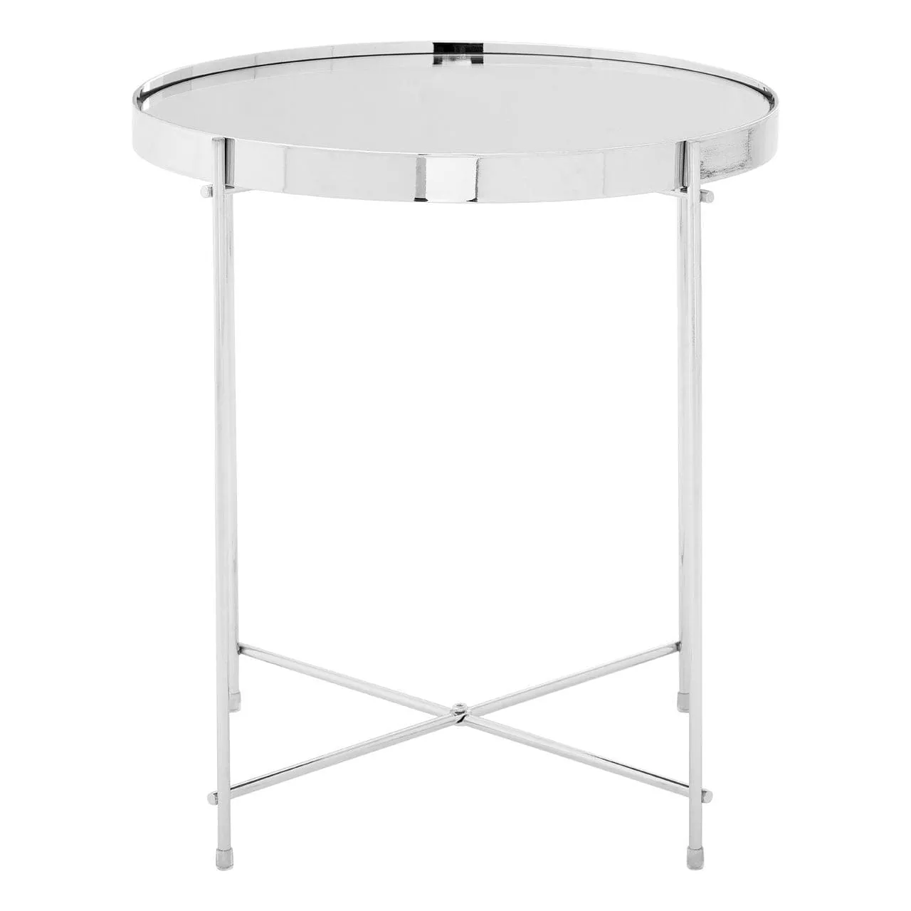 Allez Silver Mirror Low Side Table