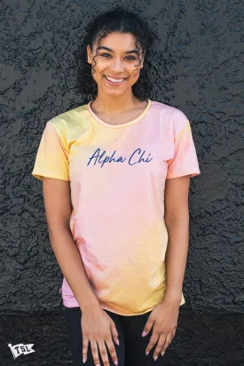 Alpha Chi Omega Script Sherbet Scoop Tee