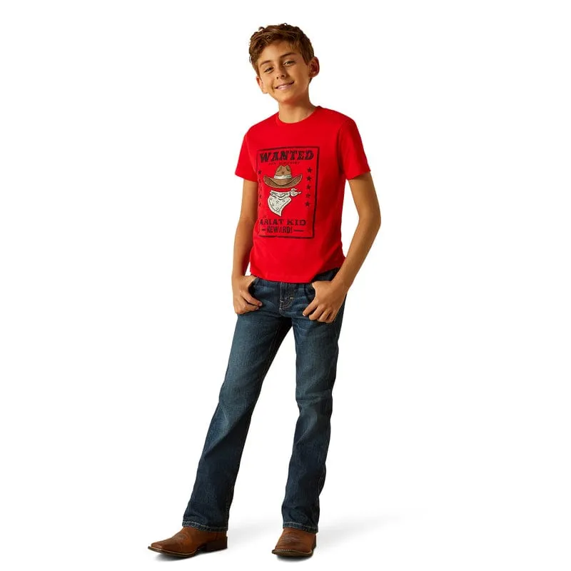 Ariat Boys "Ariat Kid" Red Short Sleeve Graphic T-Shirt 10051429