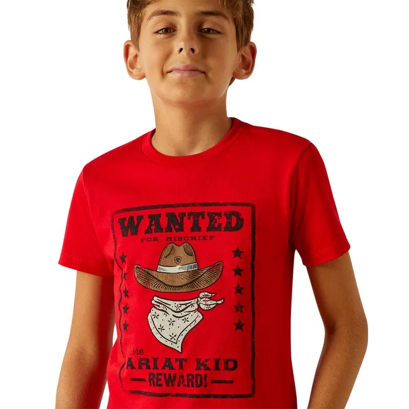 Ariat Boys "Ariat Kid" Red Short Sleeve Graphic T-Shirt 10051429