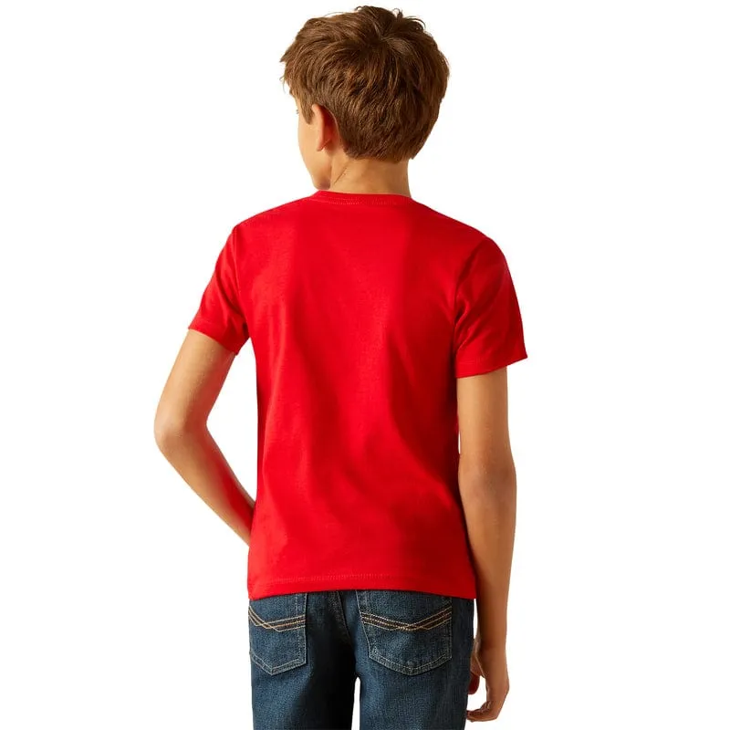 Ariat Boys "Ariat Kid" Red Short Sleeve Graphic T-Shirt 10051429