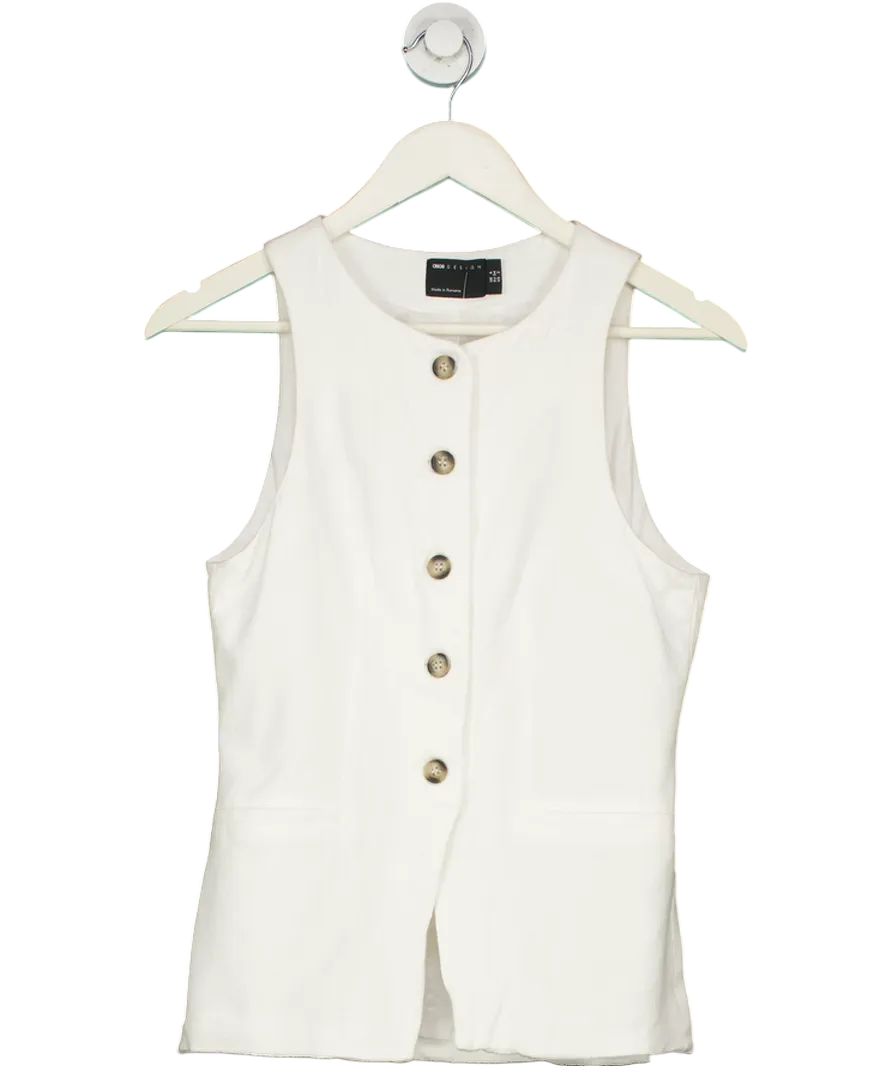 ASOS White High Neck Waistcoat UK 6