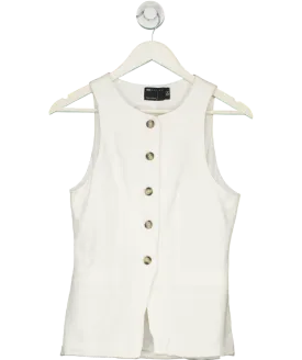 ASOS White High Neck Waistcoat UK 6