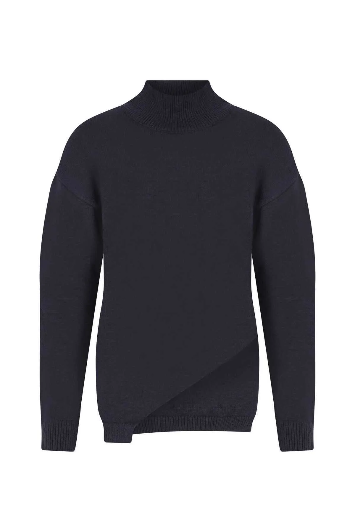 Asymmetric Sweater Navy Blue