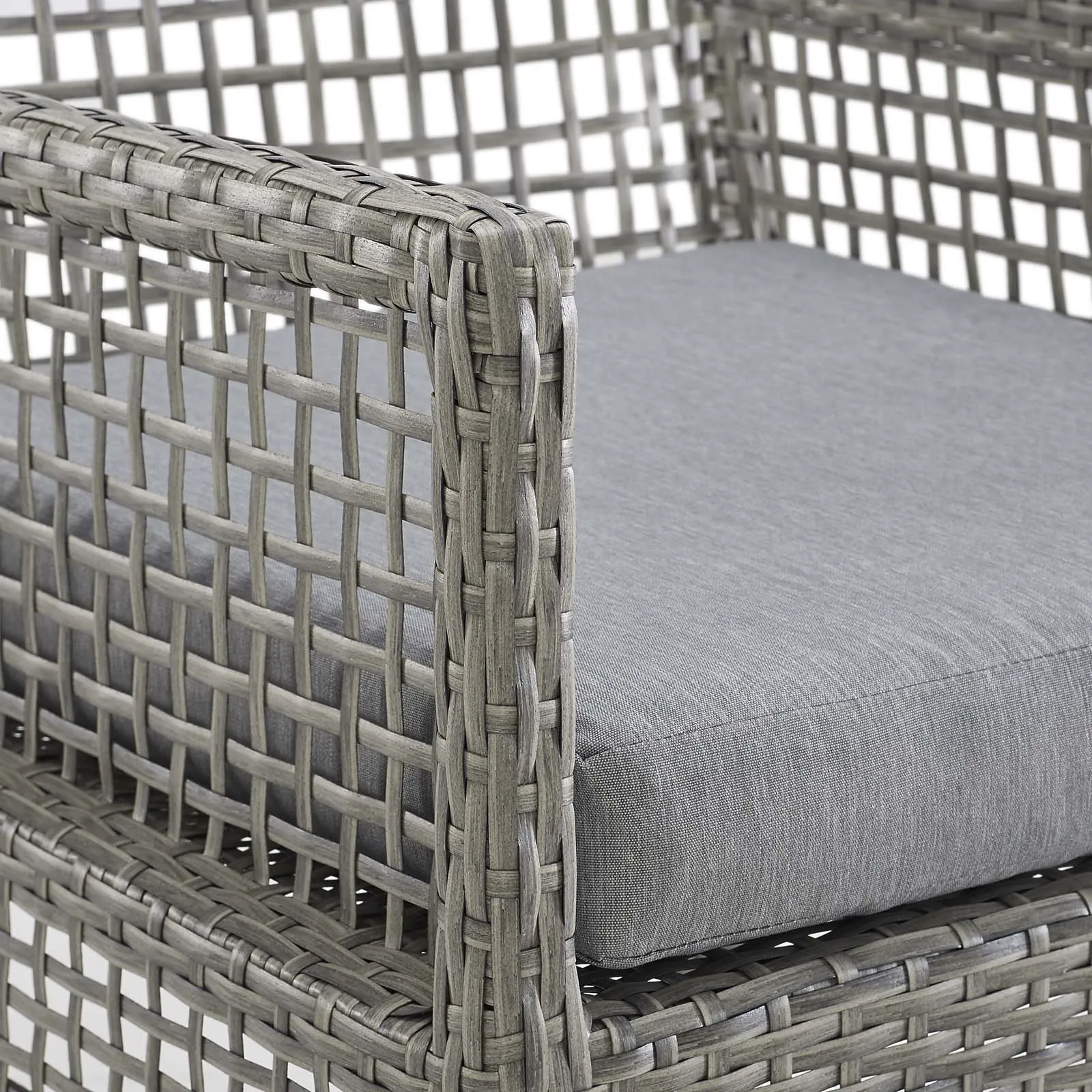 Aura Dining Armchair Outdoor Patio Wicker Rattan Set of 2 by Modway