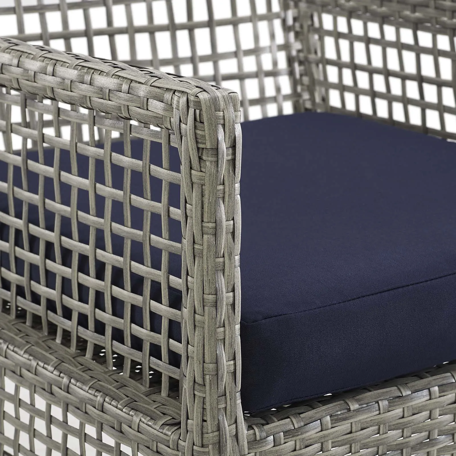 Aura Dining Armchair Outdoor Patio Wicker Rattan Set of 2 by Modway