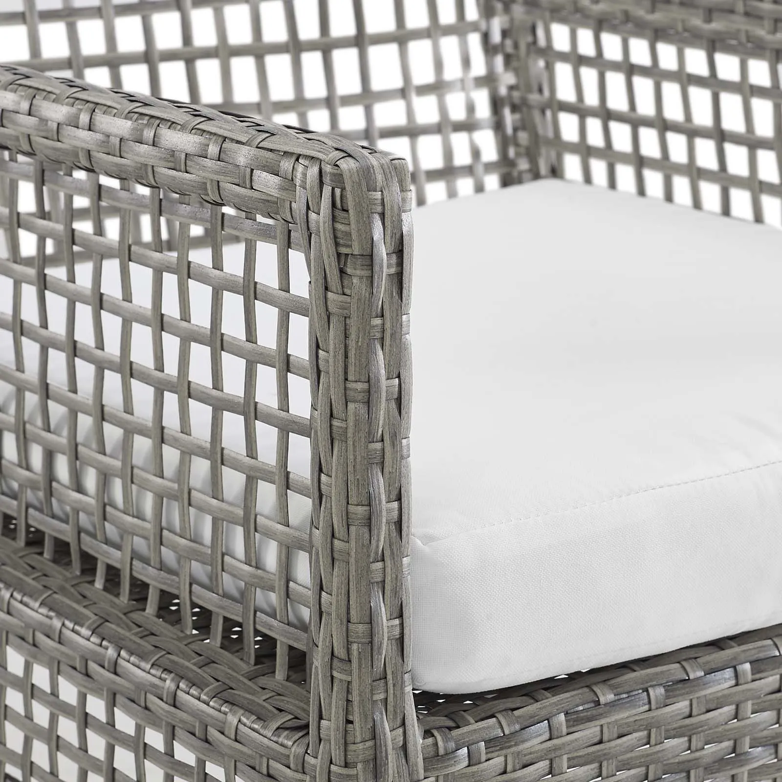 Aura Dining Armchair Outdoor Patio Wicker Rattan Set of 2 by Modway