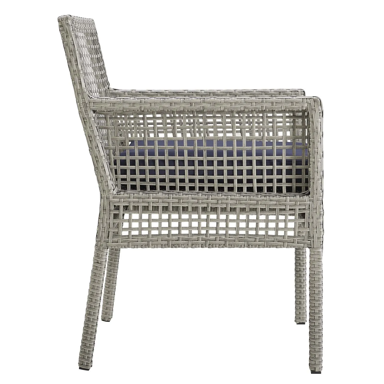 Aura Dining Armchair Outdoor Patio Wicker Rattan Set of 2 by Modway