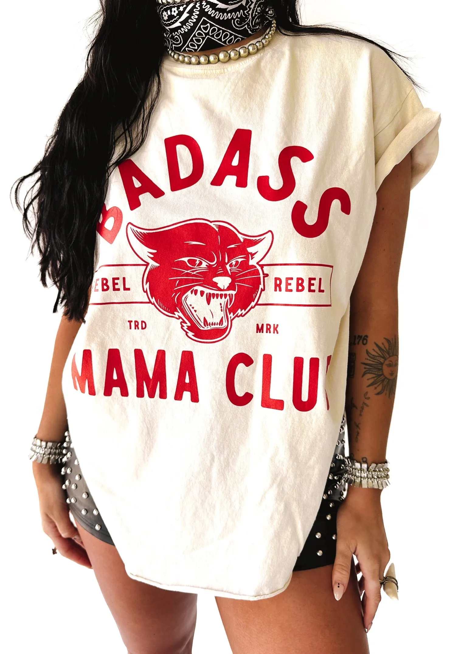 BADASS MAMA CLUB SIDE SLIT TEE