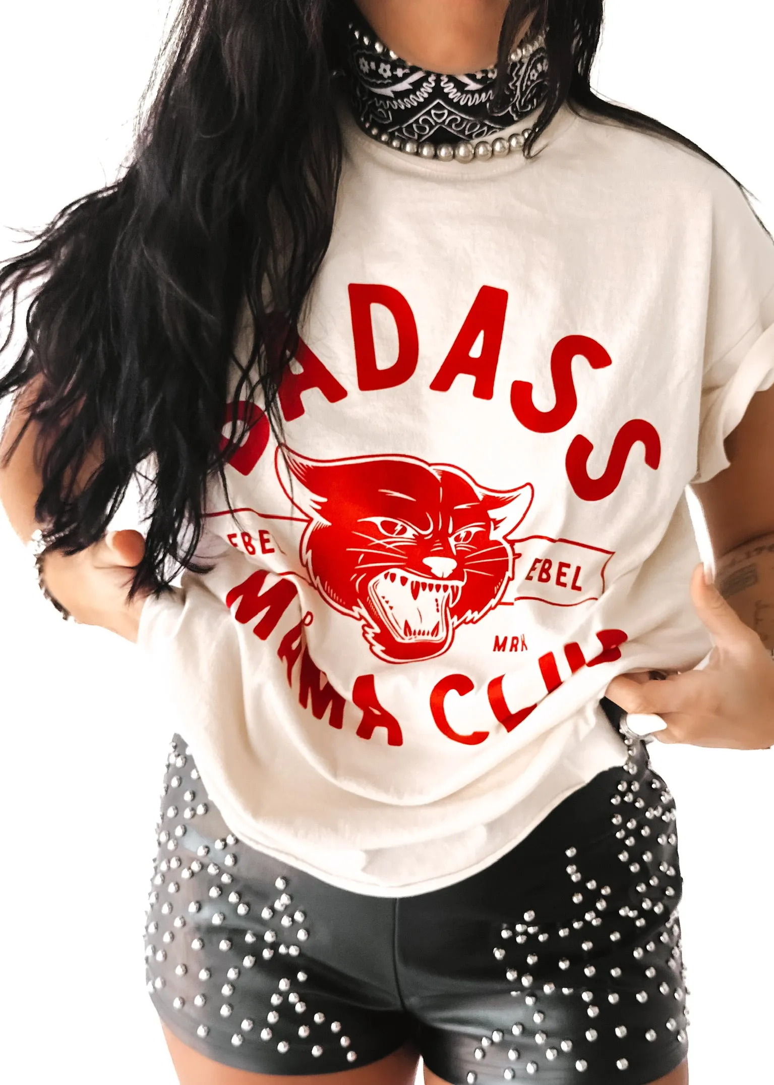 BADASS MAMA CLUB SIDE SLIT TEE