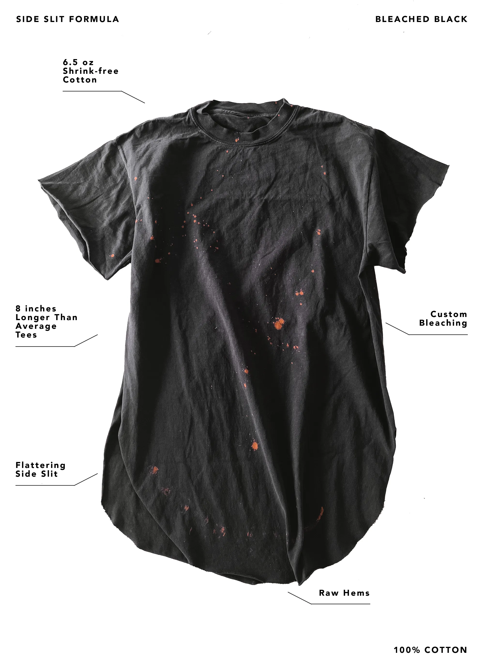 BADASS MOTHER BLEACHED OUT SIDE SLIT TEE