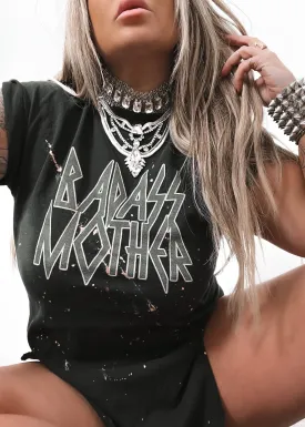 BADASS MOTHER BLEACHED OUT SIDE SLIT TEE
