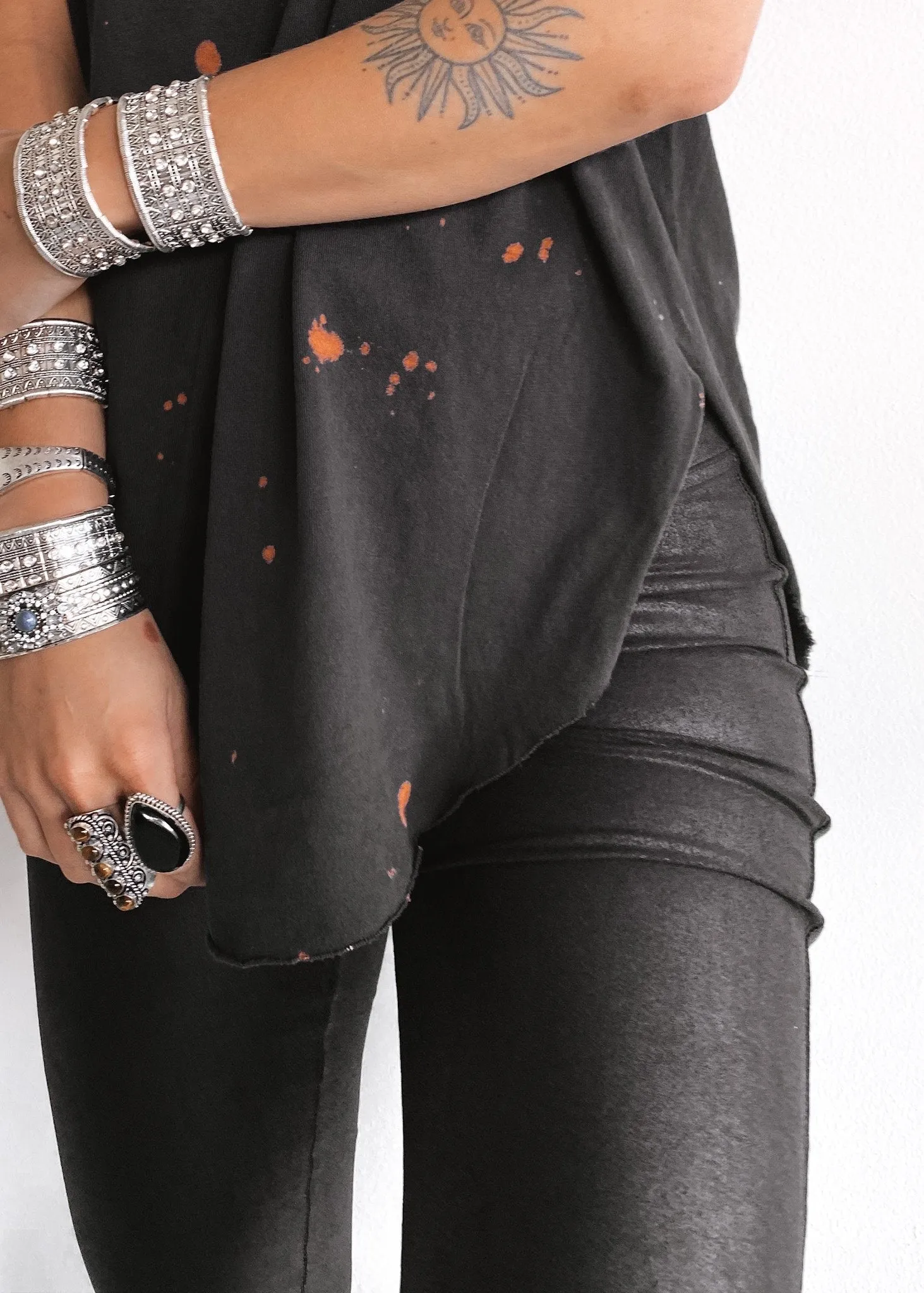BADASS MOTHER BLEACHED OUT SIDE SLIT TEE