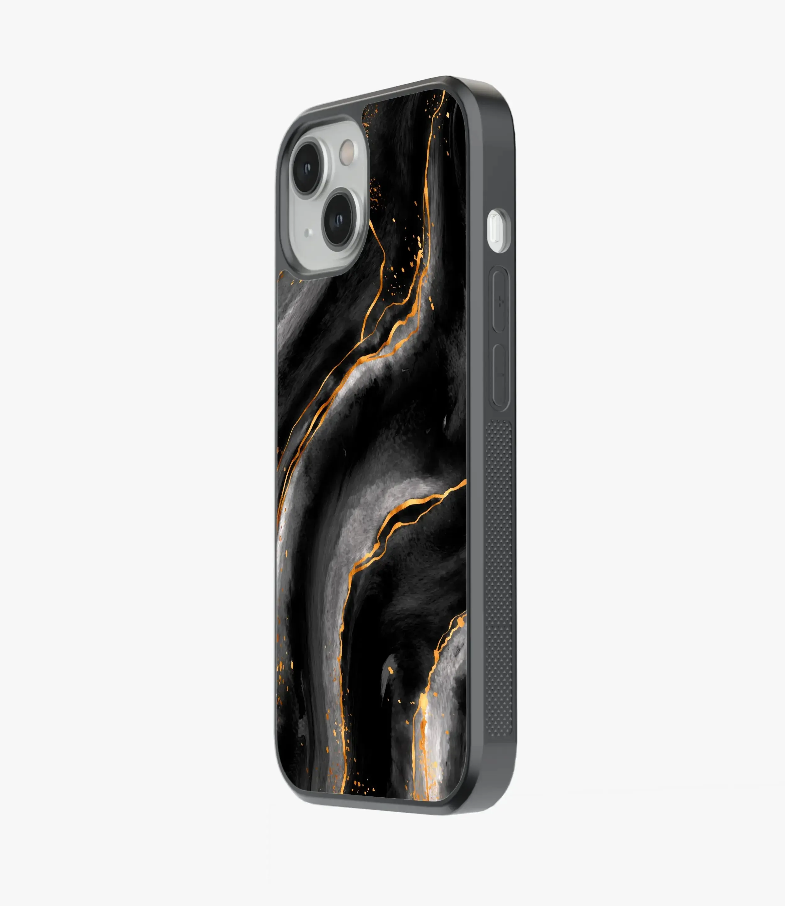 Black Golden Marble Glass Case