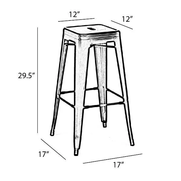 Black Weathered Finish Tolix Bar Stool