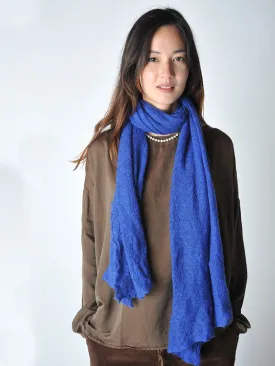 Blue Melange Barre Knit Scarf