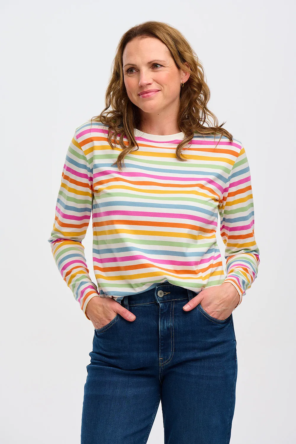 BRUNSWICK JERSEY TOP (MULTI/SOFT RETRO STRIPE)