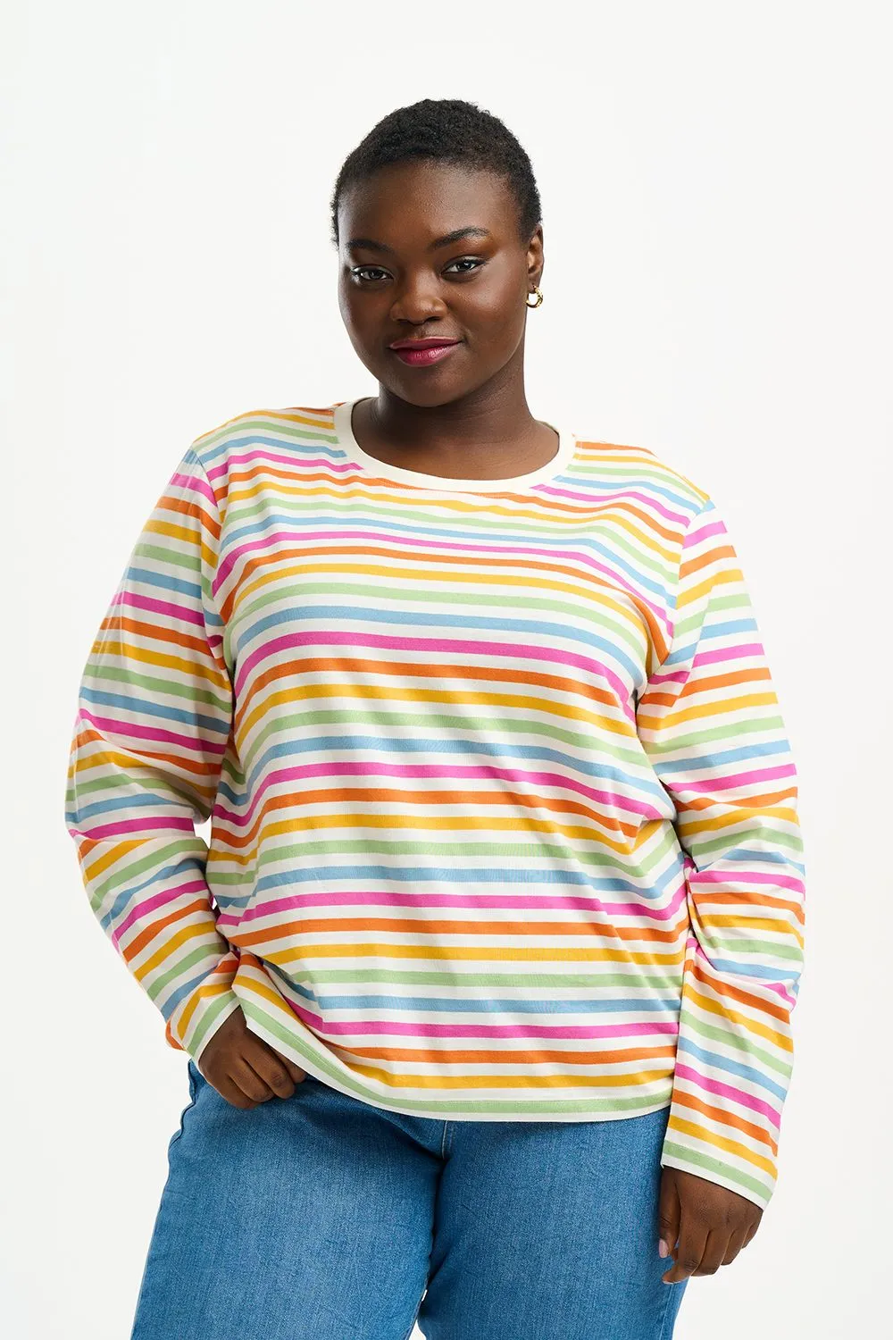 BRUNSWICK JERSEY TOP (MULTI/SOFT RETRO STRIPE)