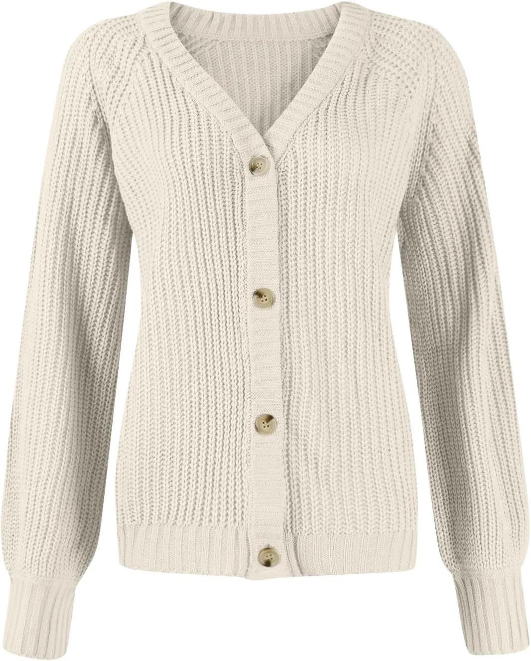 Button Up Sweaters for Woman Lightweight Cable Knit Cardigan Sweater V Neck Casual Chunky Knit Coat Fall Clothes