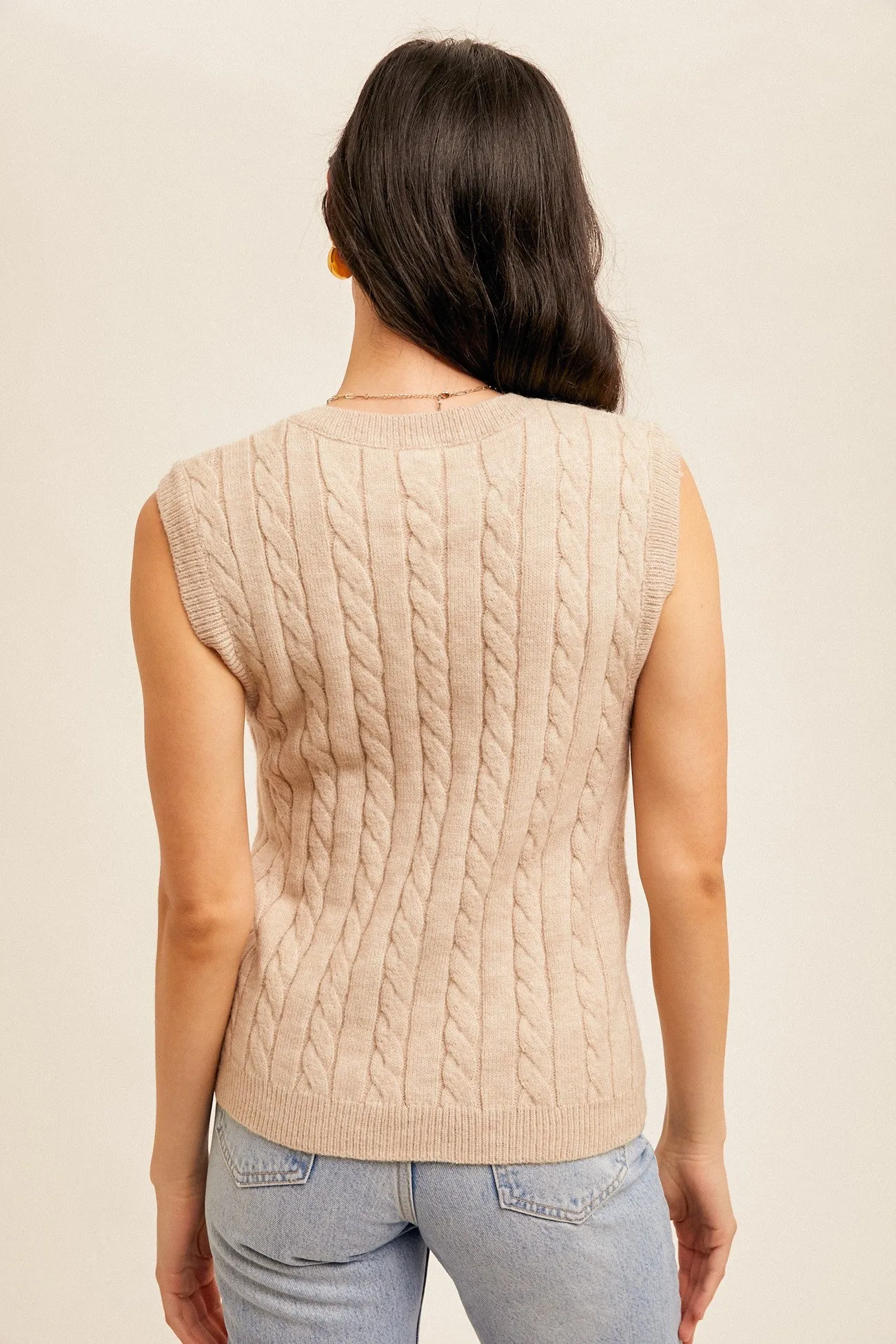 Cable V-Neck Vest