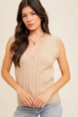 Cable V-Neck Vest