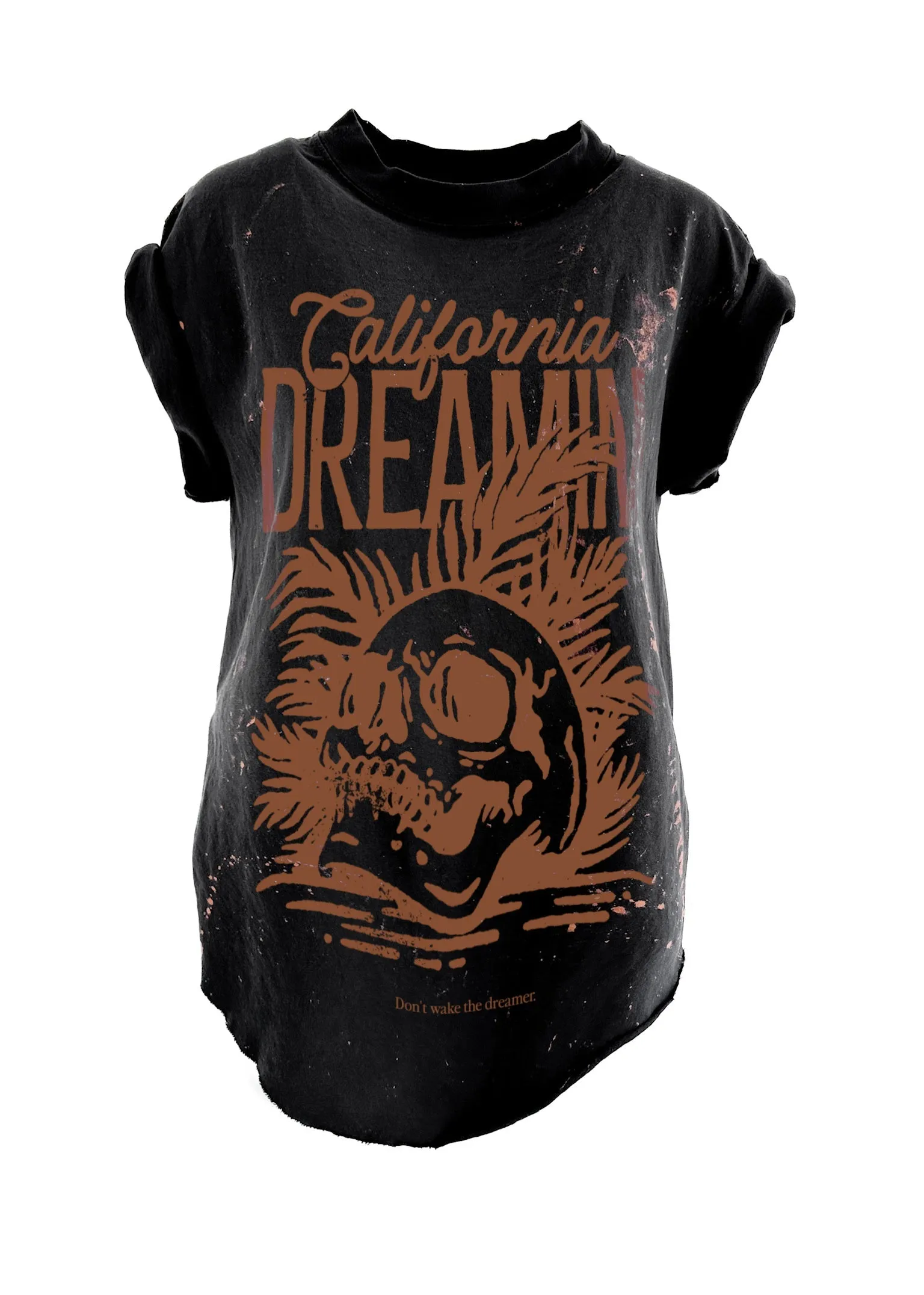 CALIFORNIA DREAMIN BLEACHED OUT SIDE SLIT TEE