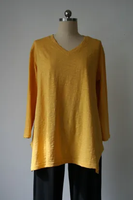 Calvin Cozy Cotton Knit V-Neck Boxy Top Style 9331