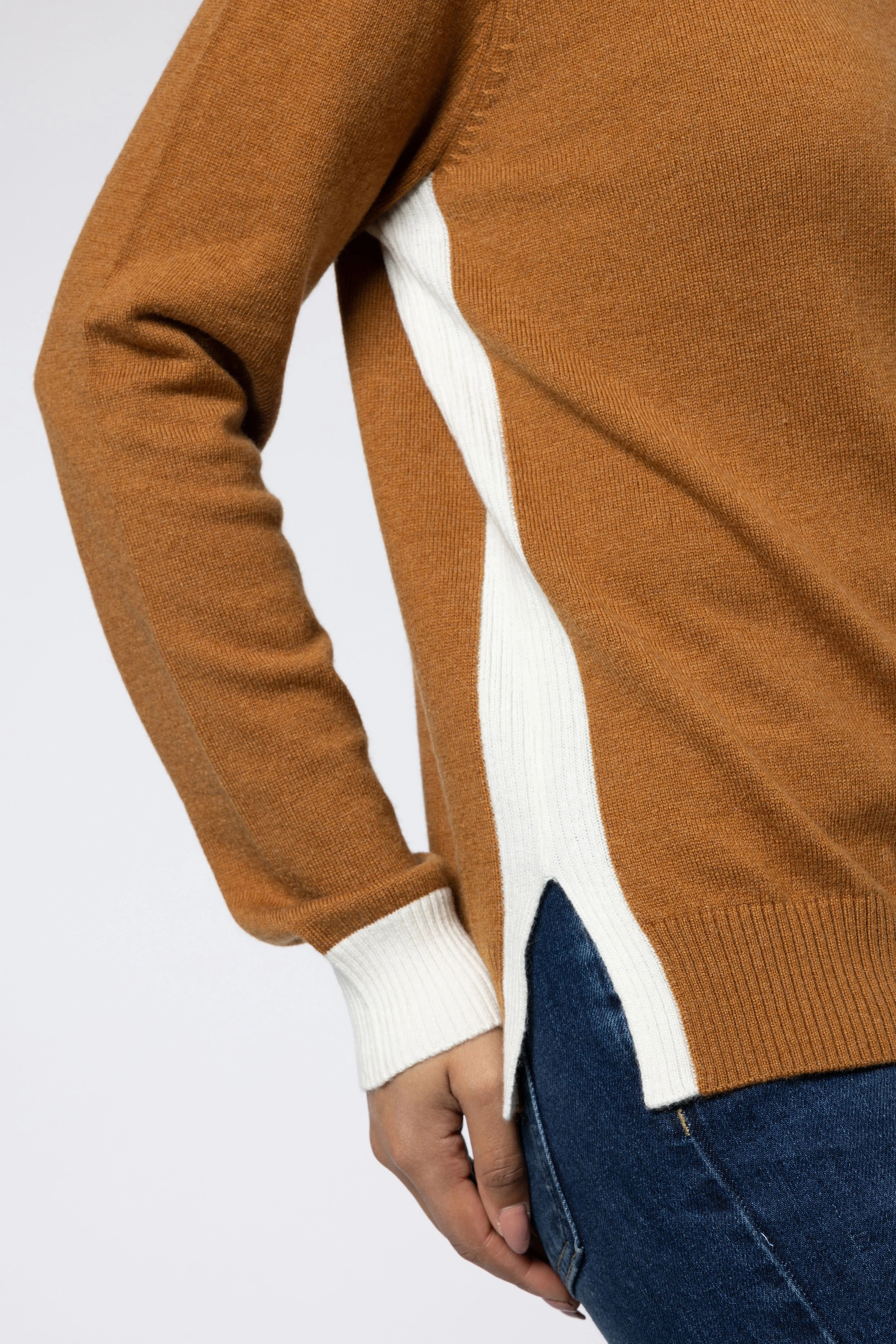 CAMILLE JUMPER (TAN AND ECRU)