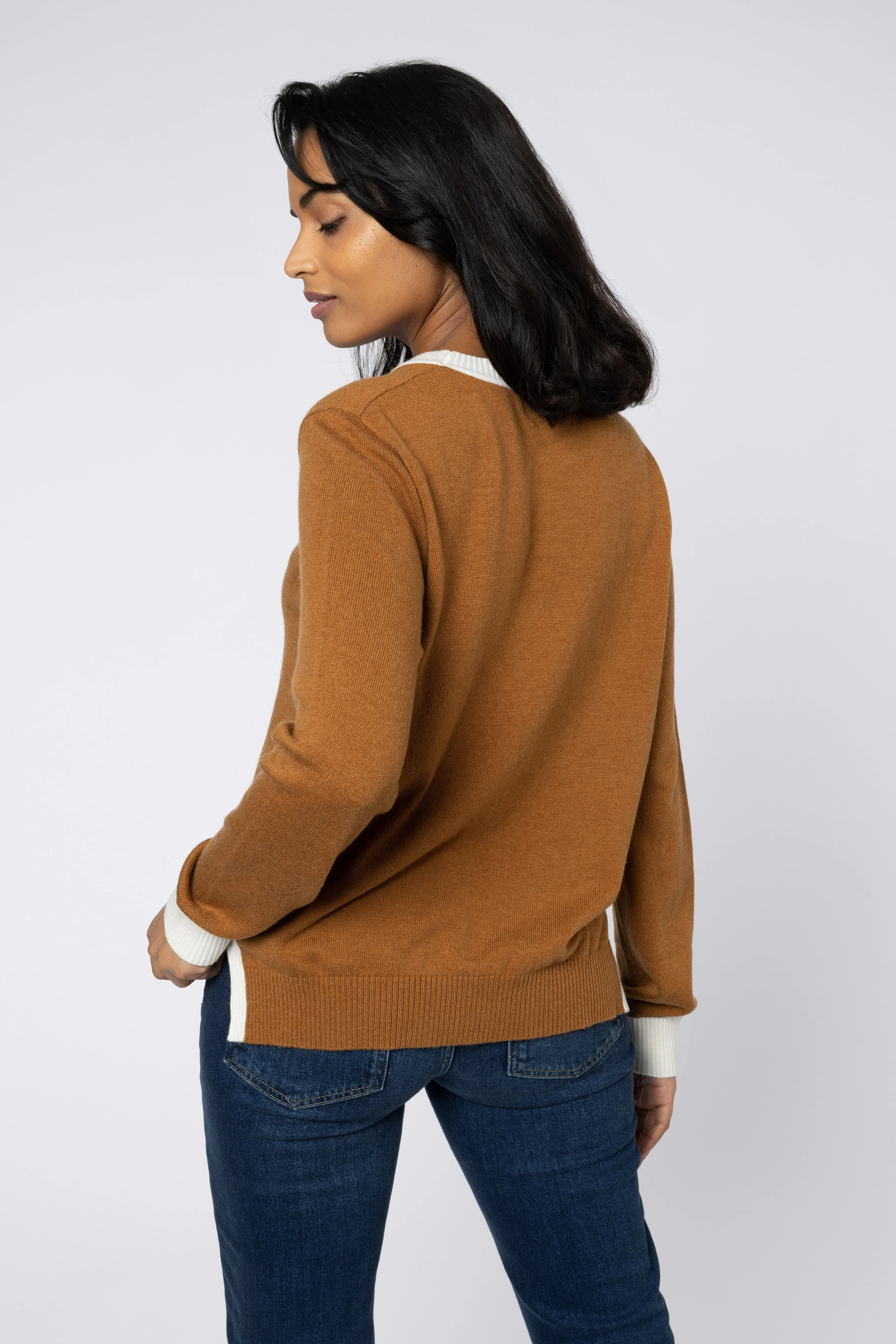 CAMILLE JUMPER (TAN AND ECRU)