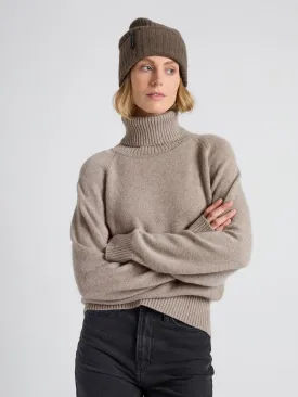 Cashmere beanie "Oda" - Dark toast
