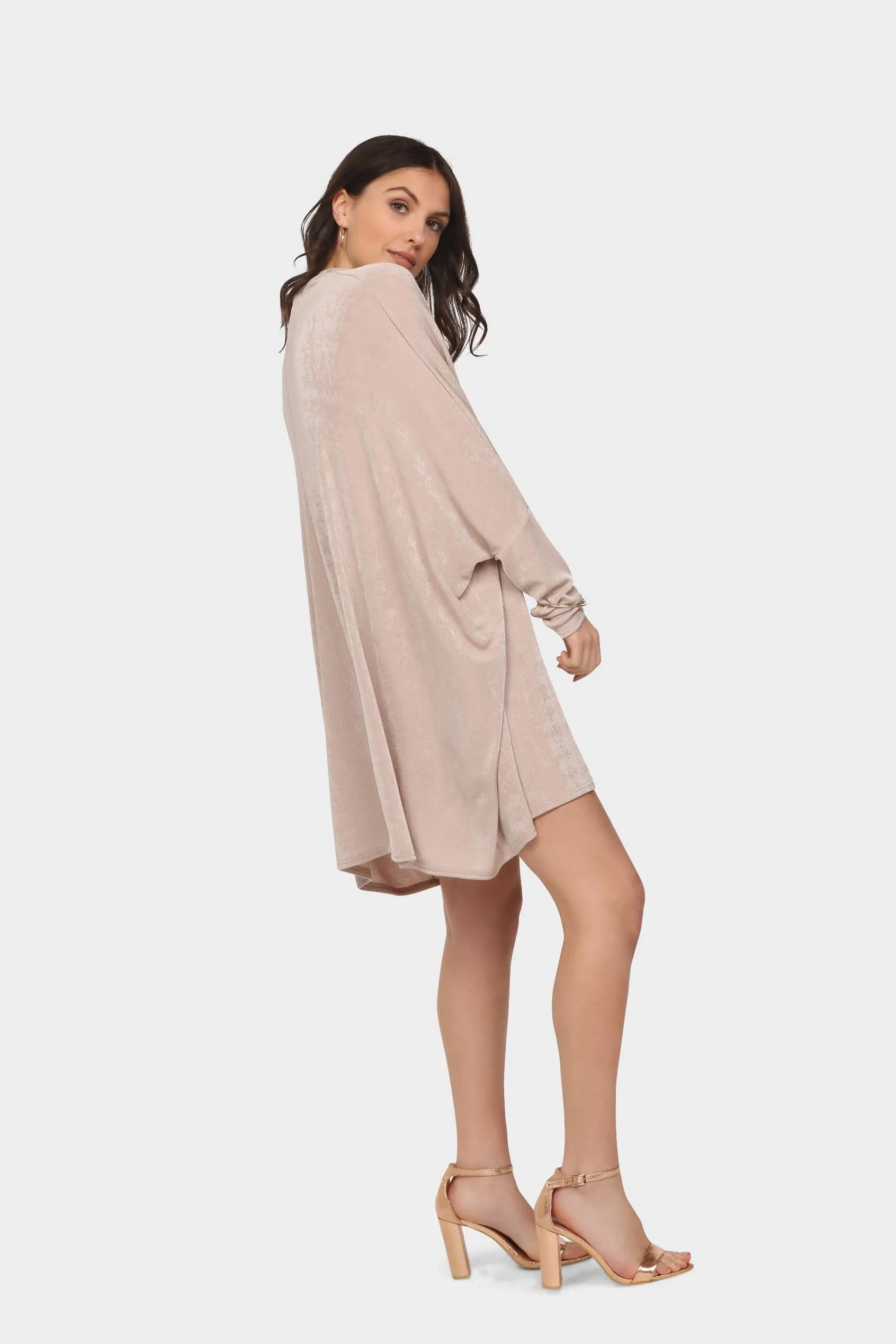 Champagne V Neck Tunic With Choker