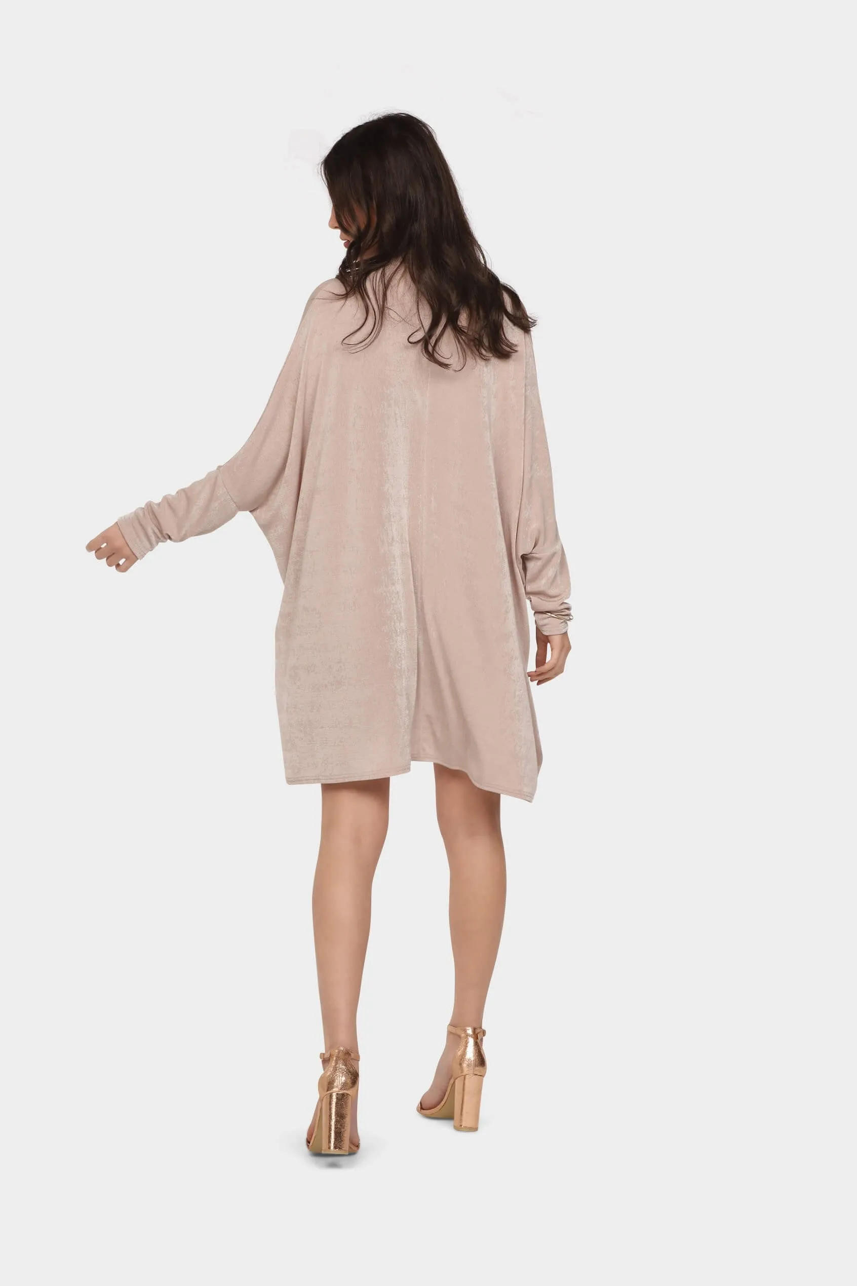 Champagne V Neck Tunic With Choker