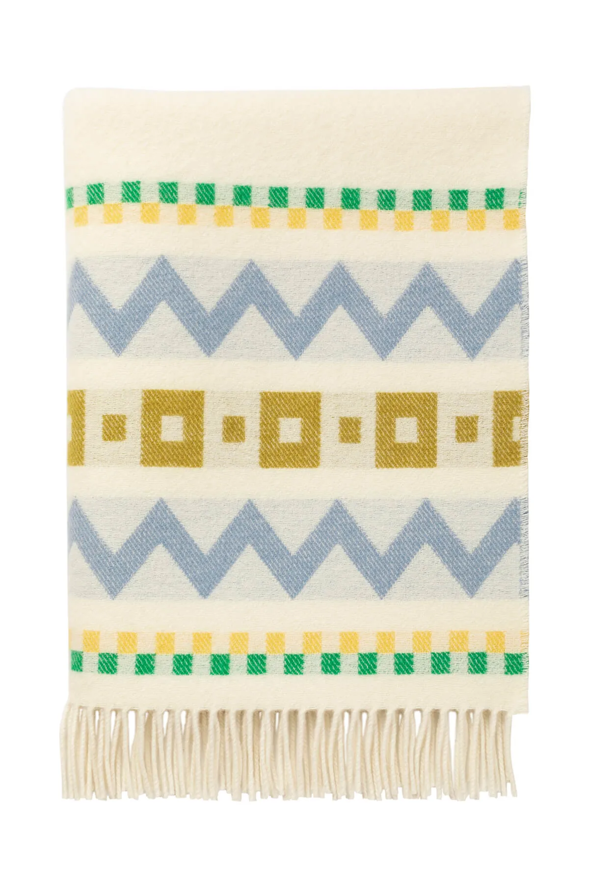 Children's Zig Zag Blanket in Blue & Green