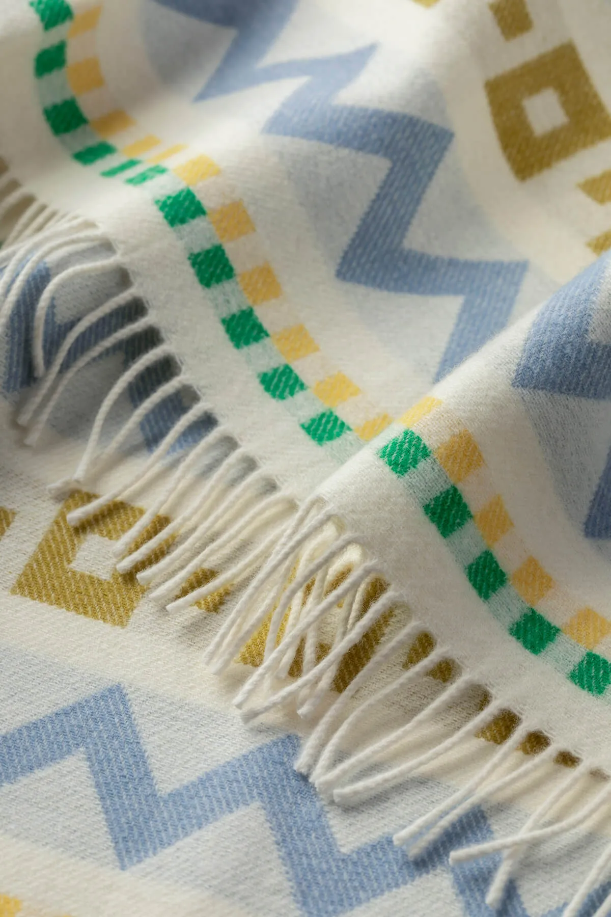 Children's Zig Zag Blanket in Blue & Green