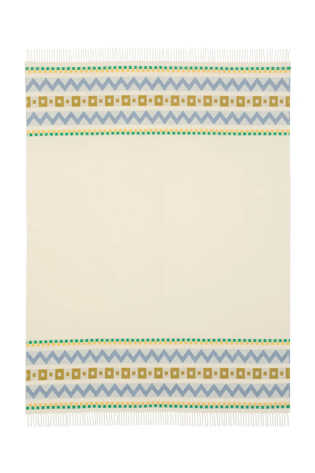 Children's Zig Zag Blanket in Blue & Green