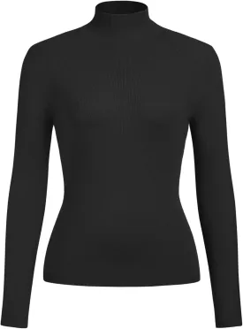 CIDER Womens Mock Turtleneck Tops Long Sleeve High Neck Knit Solid T Shirts Sweaters